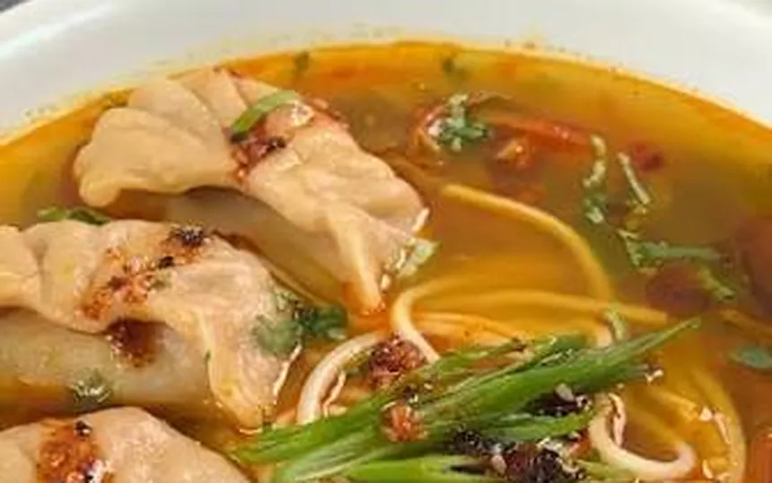 Thukpa with momos